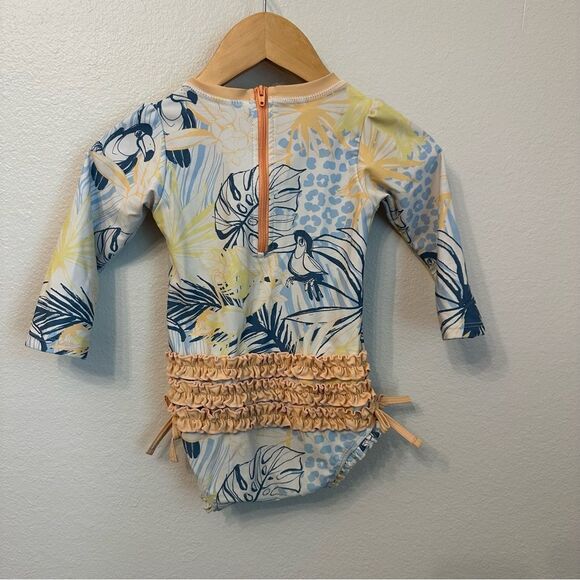 Ruffle Butts One Piece Rash Guard swimsuit - Picture 4 of 9